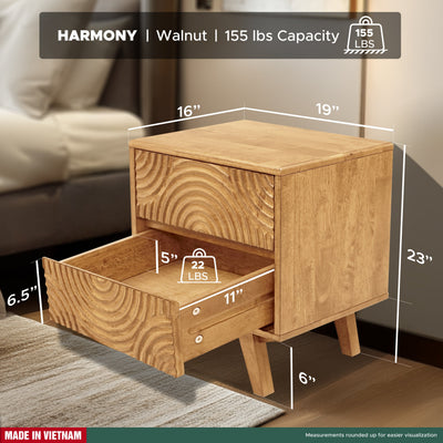 Harmony Solid Wood Nightstand detail image - Resin Society