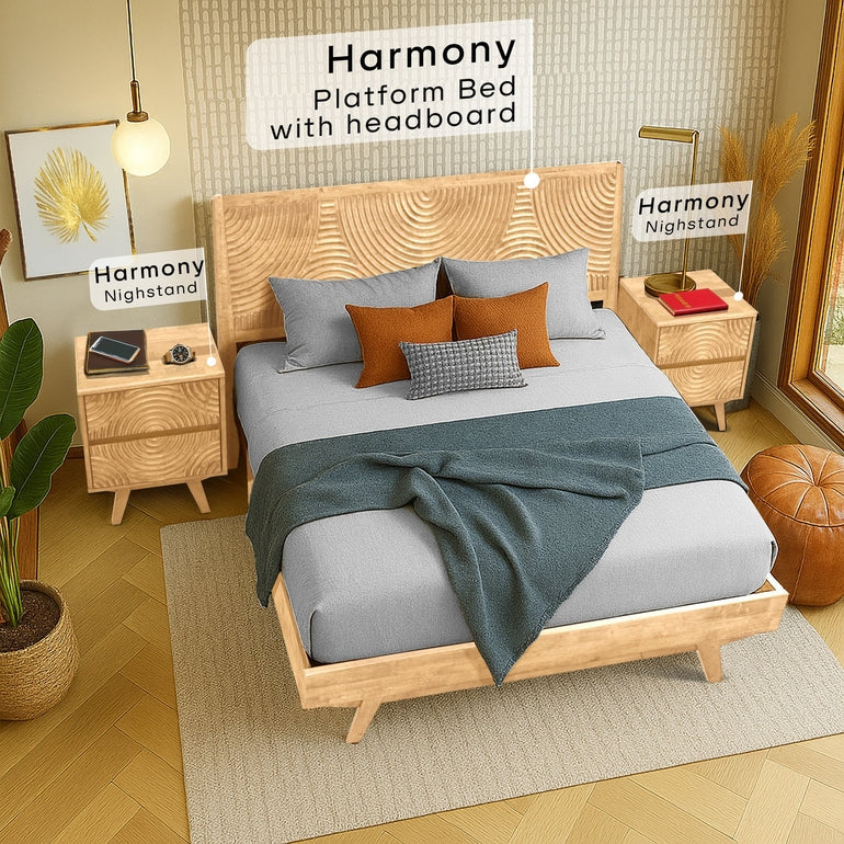 Harmony Solid Wood Nightstand detail image - Resin Society