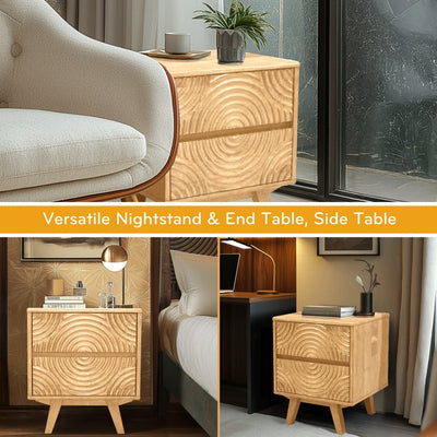 Harmony Solid Wood Nightstand detail image - Resin Society