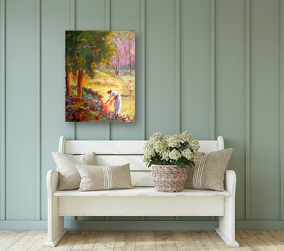 Picking Flowers Artist Enhanced Canvas Print by John Beard Collection - product image 4 for Resin Society