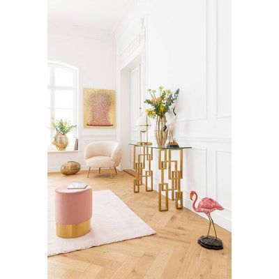 Canvas Picture Flower Boat Gold Pink 80x100cm