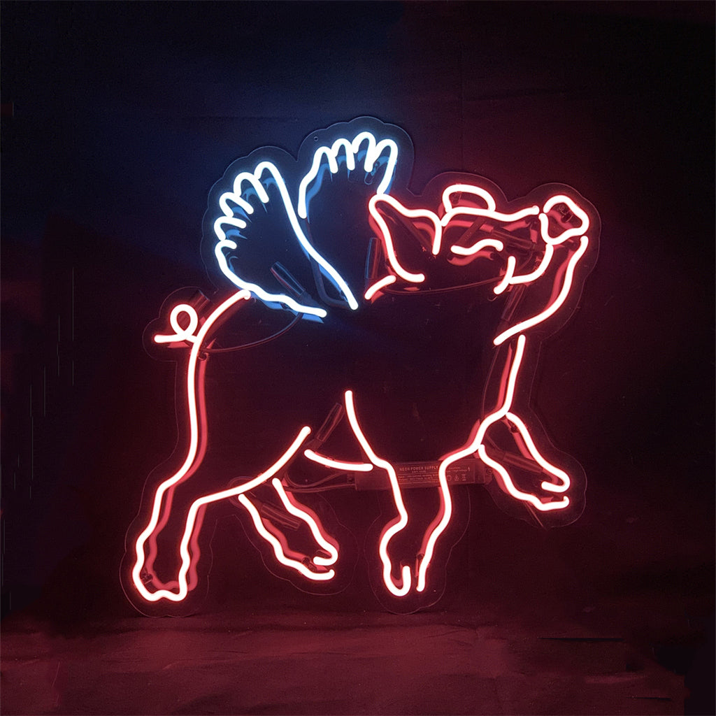 Pink Pig with Wings Neon Signs by Neon Signs Land - main product image for Resin Society