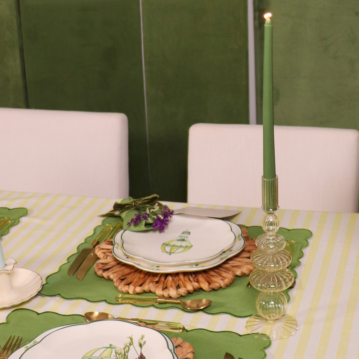 24 Extra Tall Pine Green Taper Candle - 6 Packs of 4 by Ro'Table - product image 5 for Resin Society