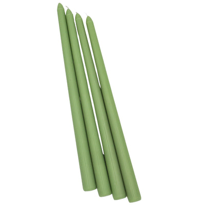Extra Tall Pistachio Cream Taper Candle 4-pack arranged vertically with soft pastel green shades