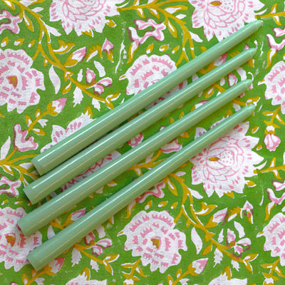 Extra Tall Pistachio Cream Taper Candle, 1 Case of 48 Packs (4 Candles per Pack)