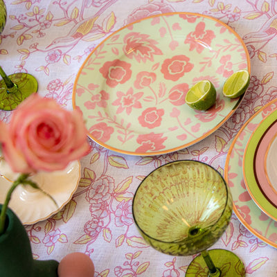 Pistachio & Lychee Leaf Dinner Plate - Set of 4 (+1 Bonus Plate)