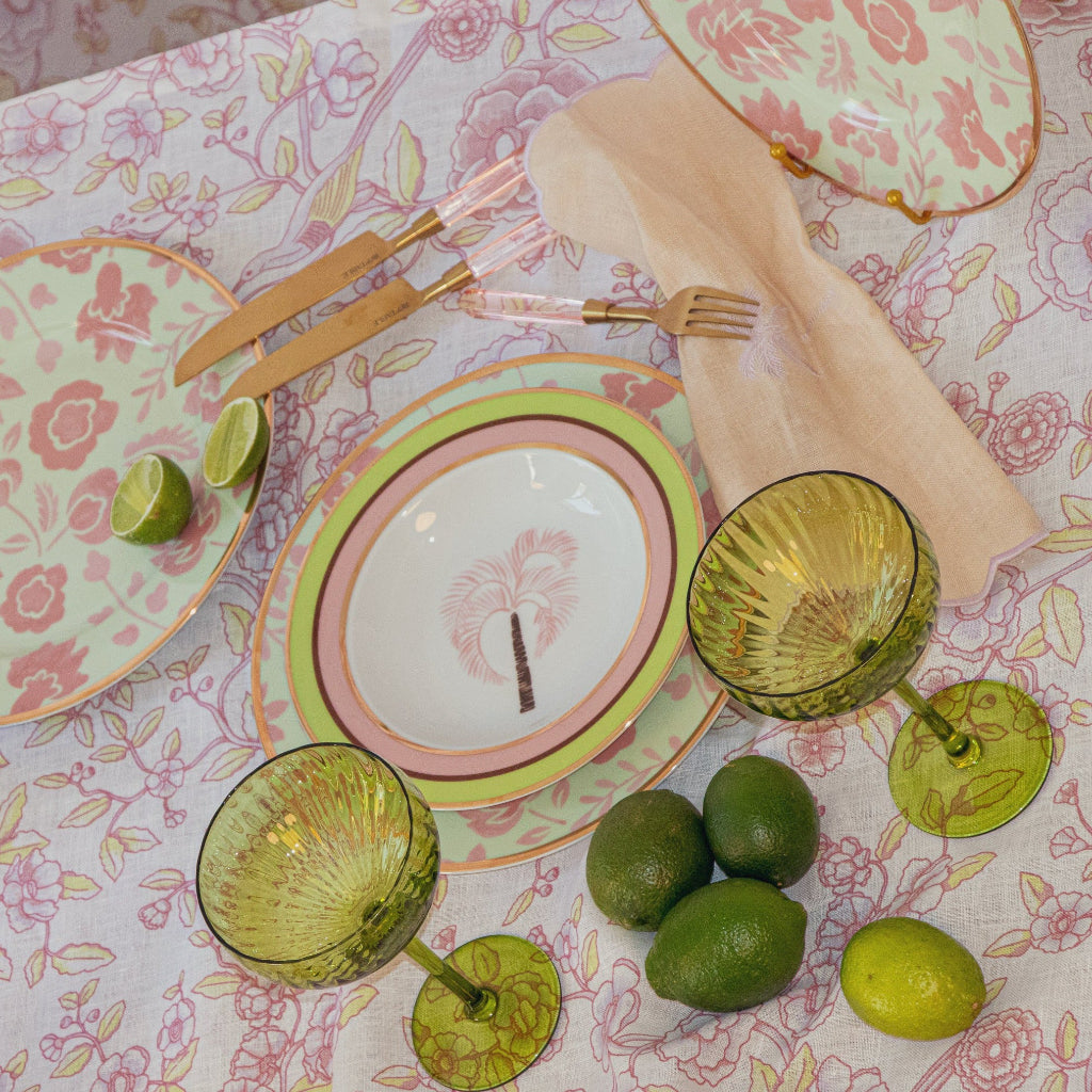 Pistachio & Lychee Palm Soup Bowl - Set of 4 (+1 Bonus Bowl) by Ro'Table - product image 4 for Resin Society
