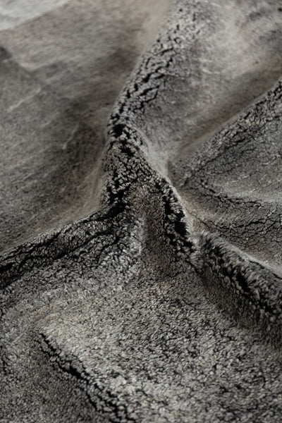 Plain Stacked - Charcoal Lambskin Rug by Homelosophy