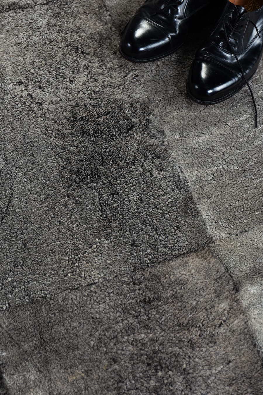 Plain Stacked - Charcoal Lambskin Rug by Homelosophy