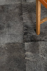 Plain Stacked - Charcoal Lambskin Rug by Homelosophy