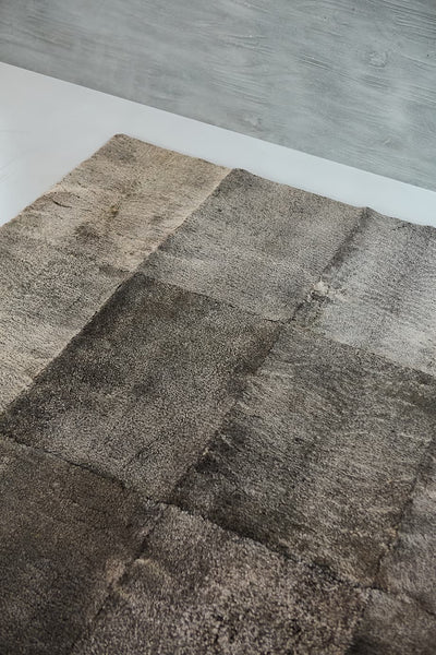 Plain Stacked - Charcoal Lambskin Rug by Homelosophy