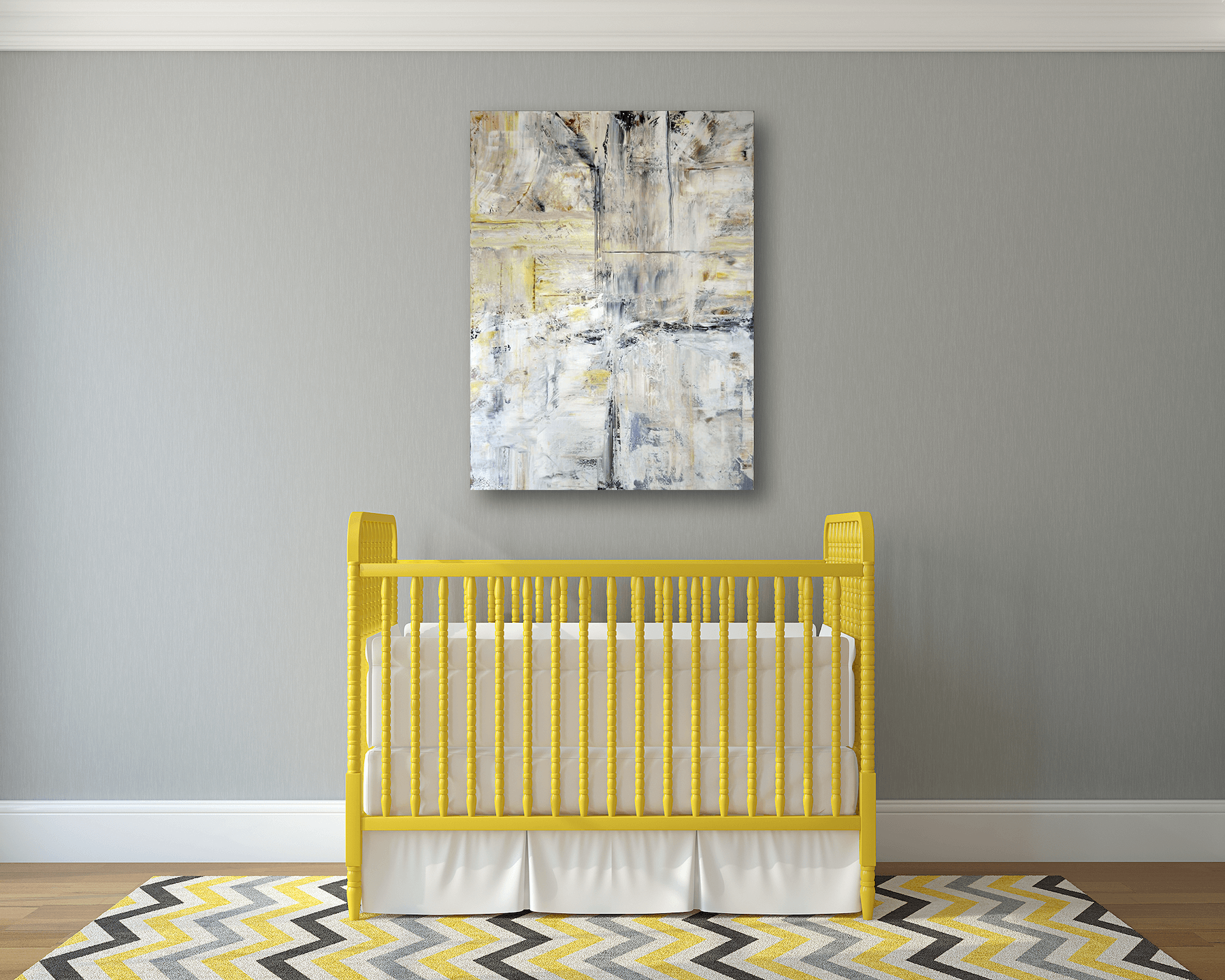 Platinum and Yellow Artist Enhanced Canvas Print by John Beard Collection - product image 3 for Resin Society