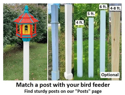 Amish handmade gazebo bird feeder in outdoor garden setting