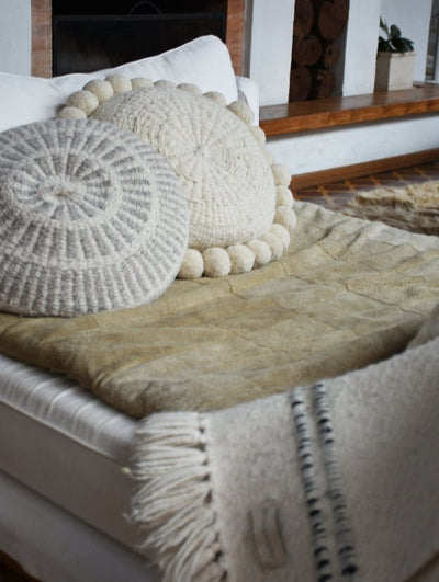 Pom Pom Round Pillow by Homelosophy