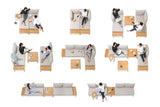 Portals Teak and Aluminum Modular Sofa 3pc Set by LifestyleGarden US - product image 7 for Resin Society