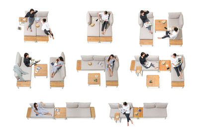 Portals Teak and Aluminum Modular Sofa 3pc Set by LifestyleGarden US - product image 7 for Resin Society