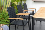 Portals Dark Lite FSC Teak Wood and Aluminum Rectangular Dining Set by LifestyleGarden US - product image 3 for Resin Society