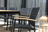 Portals Dark Lite FSC Teak Wood and Aluminum Rectangular Dining Set by LifestyleGarden US - product image 13 for Resin Society
