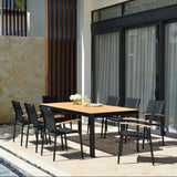 Portals Dark Lite FSC Teak Wood and Aluminum Rectangular Dining Set by LifestyleGarden US - product image 17 for Resin Society