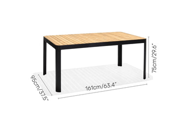 Portals Dark 4 Seater Carver Rectangular Dining set by LifestyleGarden US - product image 10 for Resin Society