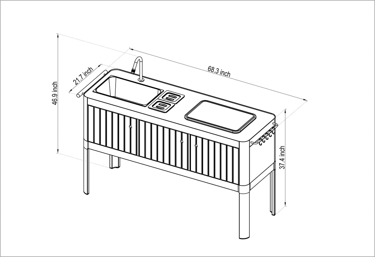 Portals Light Outdoor Kitchen by LifestyleGarden US - product image 12 for Resin Society