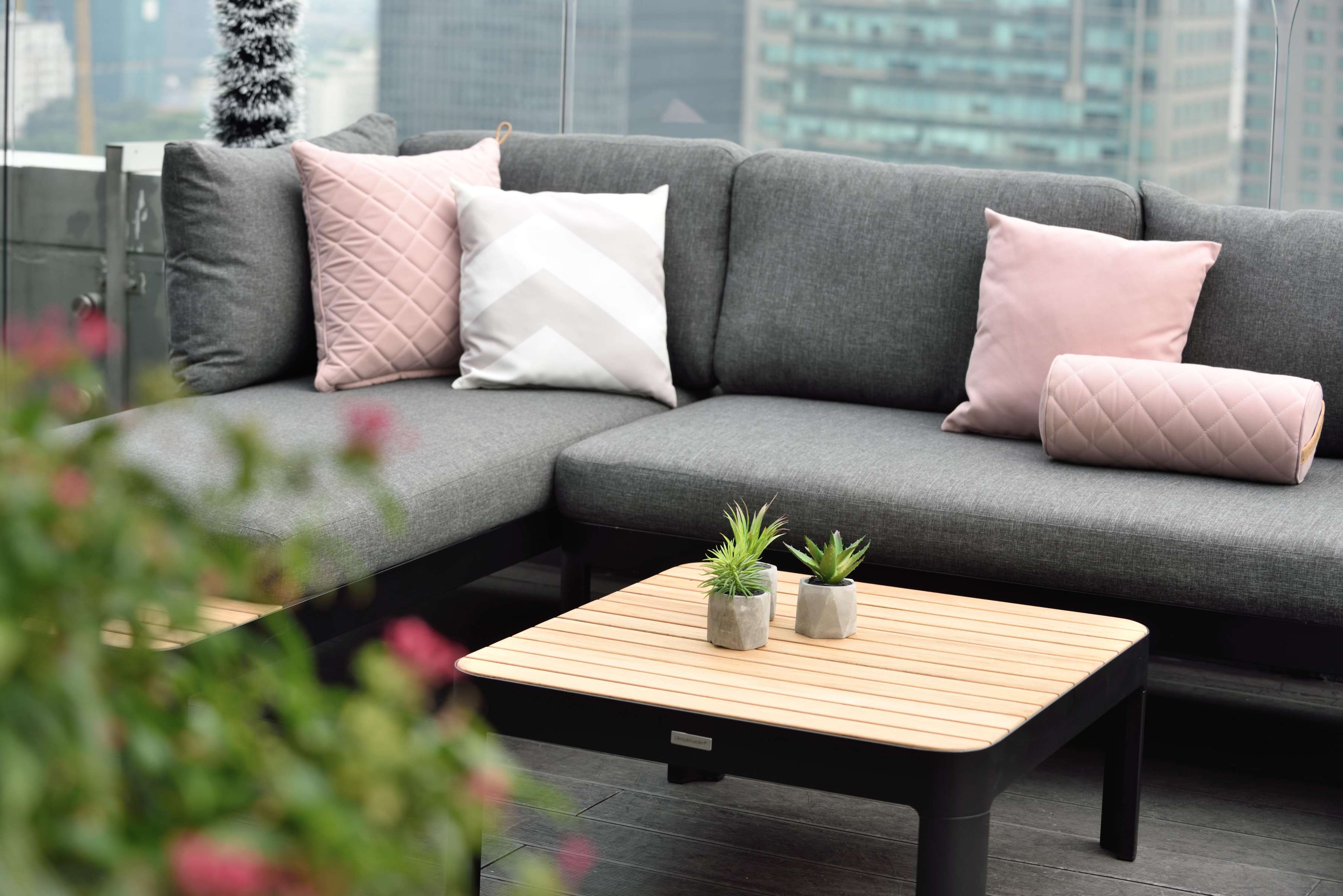 Portals Teak and Aluminum Modular Sofa 3pc Set by LifestyleGarden US - product image 5 for Resin Society