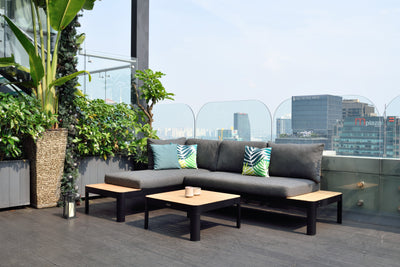 Portals Teak and Aluminum Modular Sofa 3pc Set by LifestyleGarden US - product image 2 for Resin Society