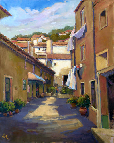Portuguese Alley Artist Enhanced Canvas Print framed in gallery wrap style
