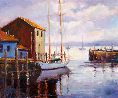 Portuguese Sailboat in Harbor by John Beard Collection - main product image for Resin Society