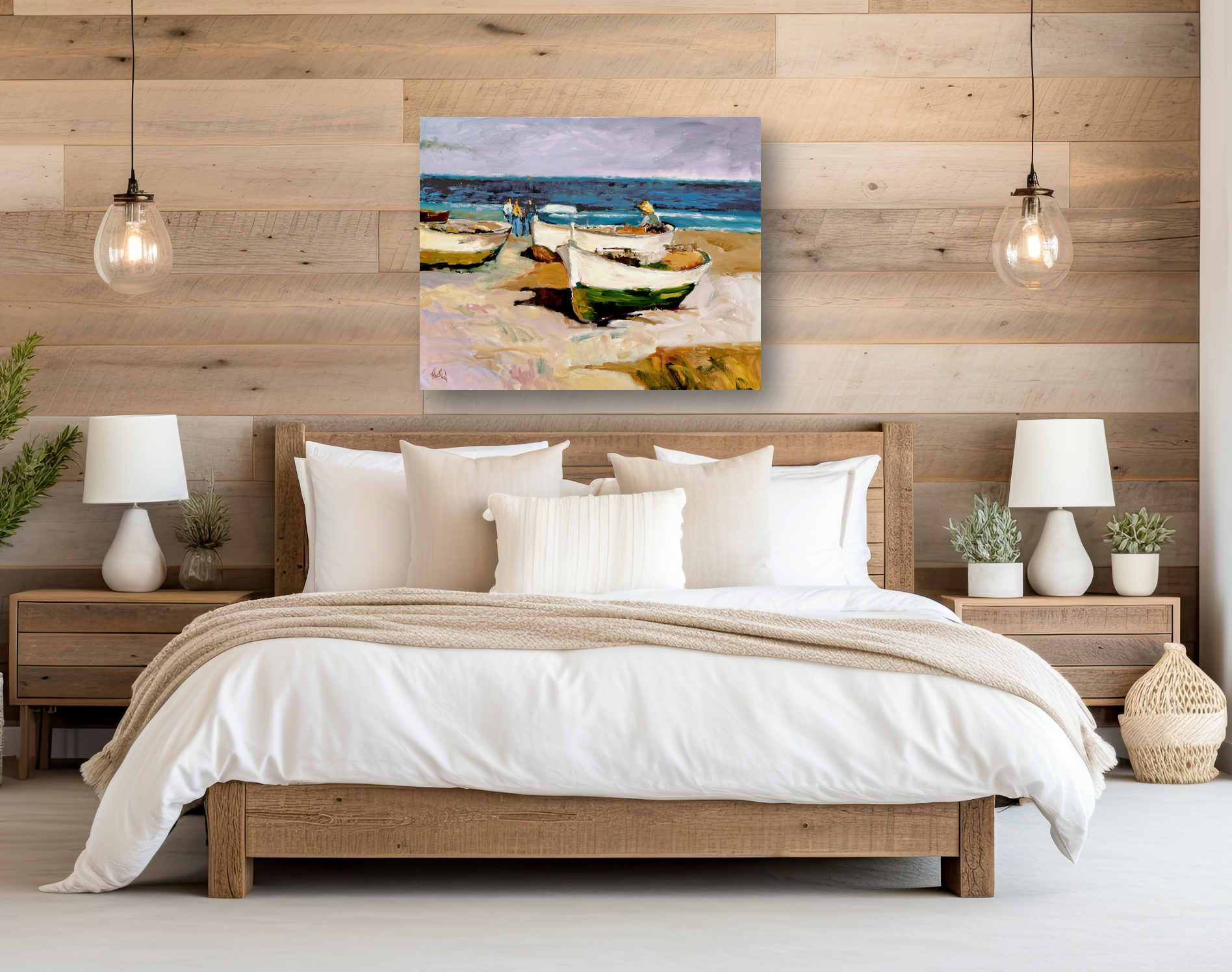 Portuguese Boats on Shore by John Beard Collection - product image 2 for Resin Society