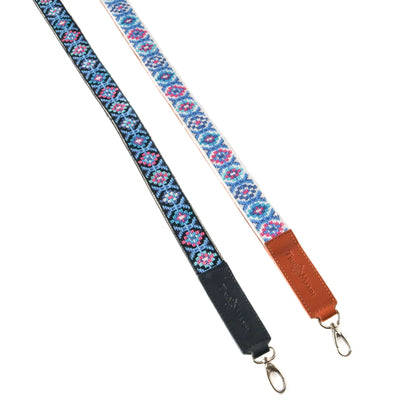 Mai Woven Bag Strap - Blue & Pink with Leather by Tin Marin Brand - product image 5 for Resin Society