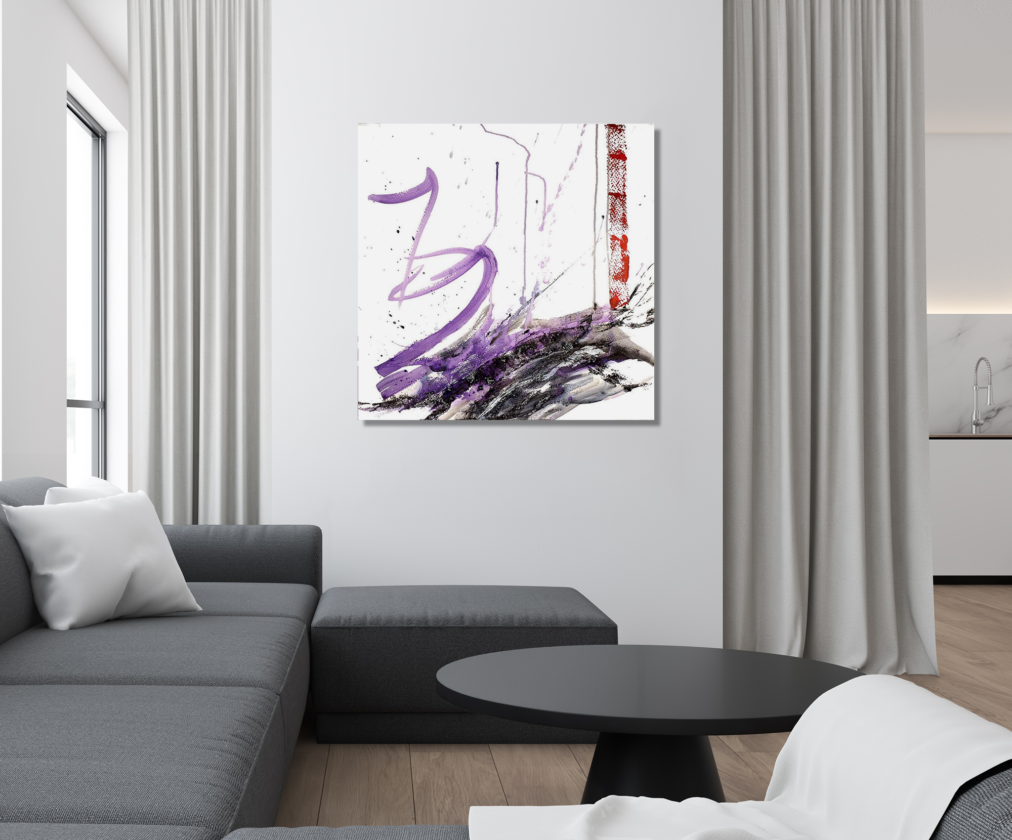 Purple and Black III Artist Enhanced Canvas Print by John Beard Collection - product image 4 for Resin Society