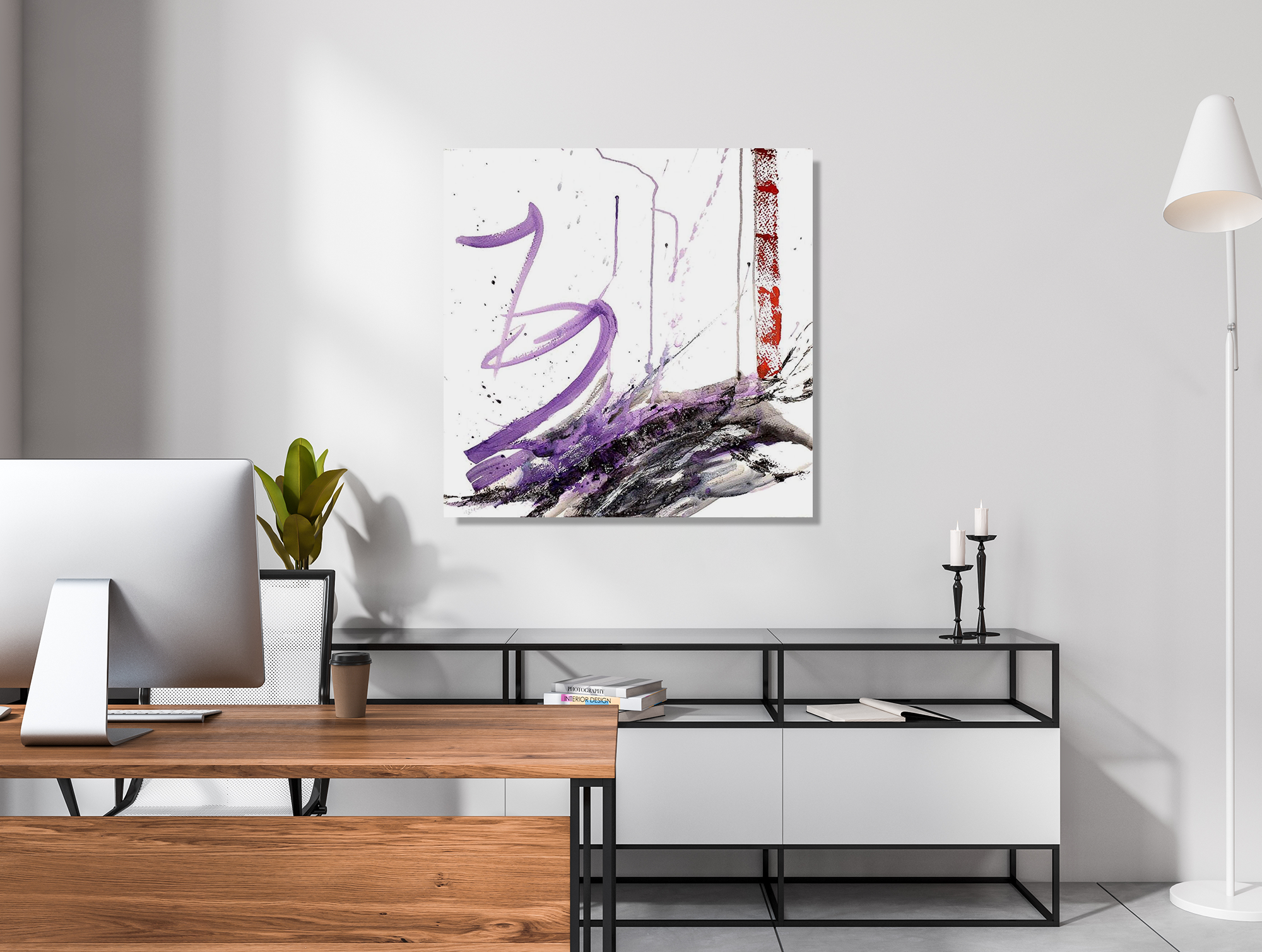 Purple and Black III Artist Enhanced Canvas Print by John Beard Collection - product image 3 for Resin Society