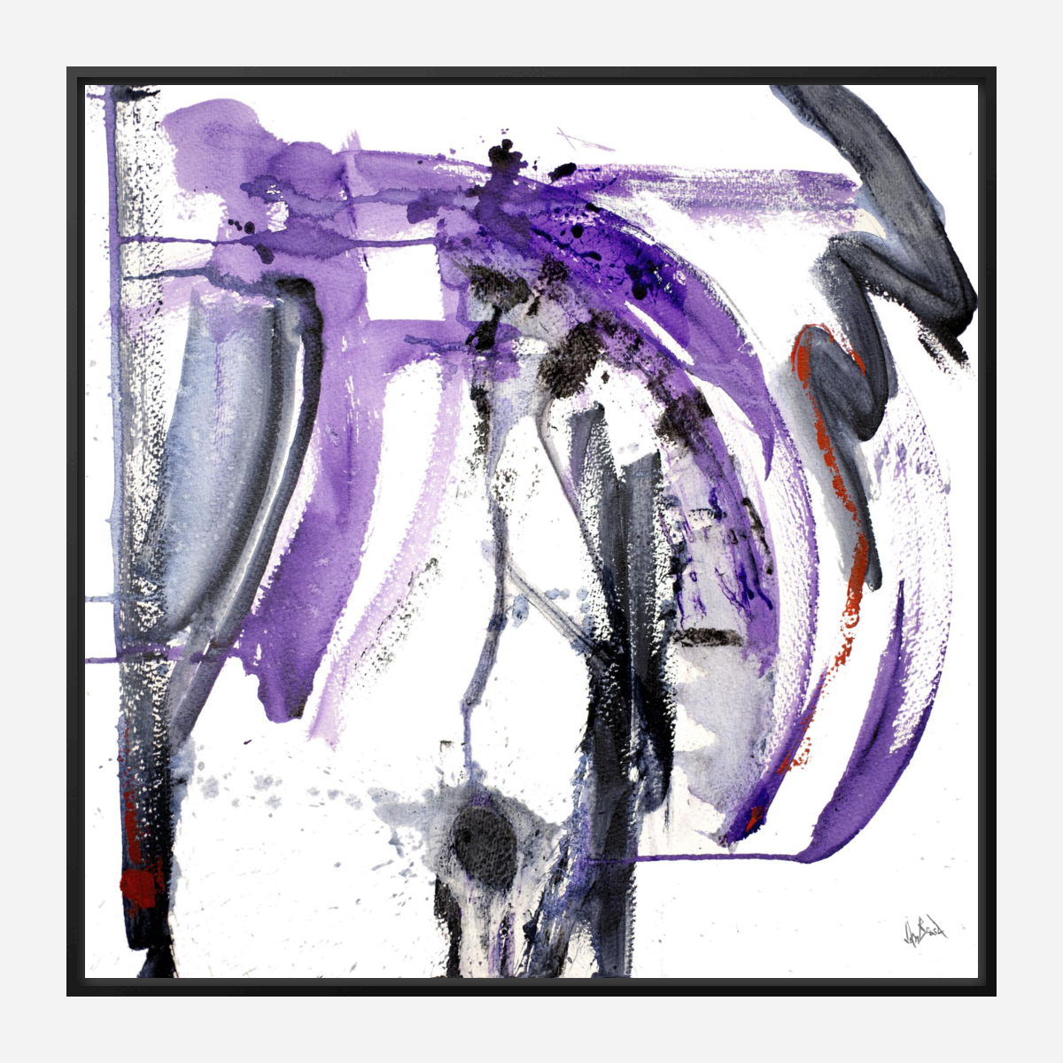 Purple and Black II Artist Enhanced Canvas Print