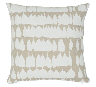 Queen of Spain Pillow Cover showing printed front and natural ivory linen back