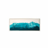 Large Ceramic Resin Tray with hand-poured resin surface in Northern Lights color