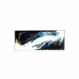 Large Ceramic Resin Tray with hand-poured resin surface in Northern Lights color