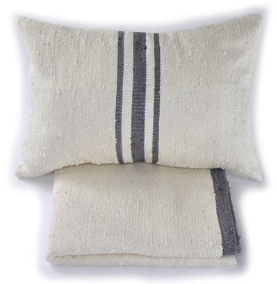 Central Striped Silk Pillow by Homelosophy