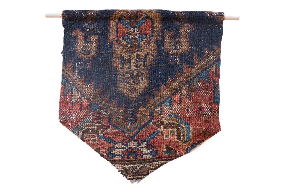 RUGLING 09 Limited Edition Wall Hanging featuring antique Kurdish Malayer rug fragment with cork board