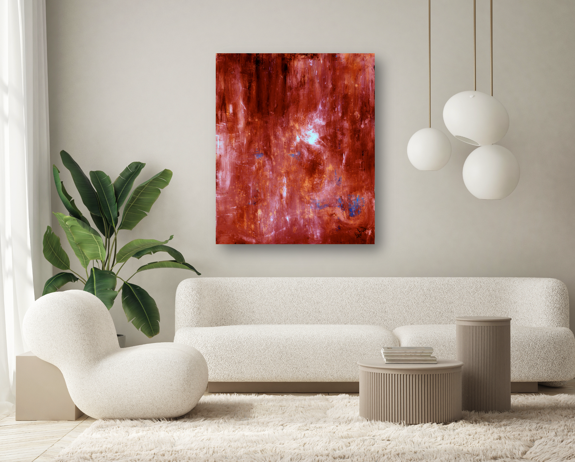 Red Carnation Artist Enhanced Canvas Print by John Beard Collection - product image 2 for Resin Society
