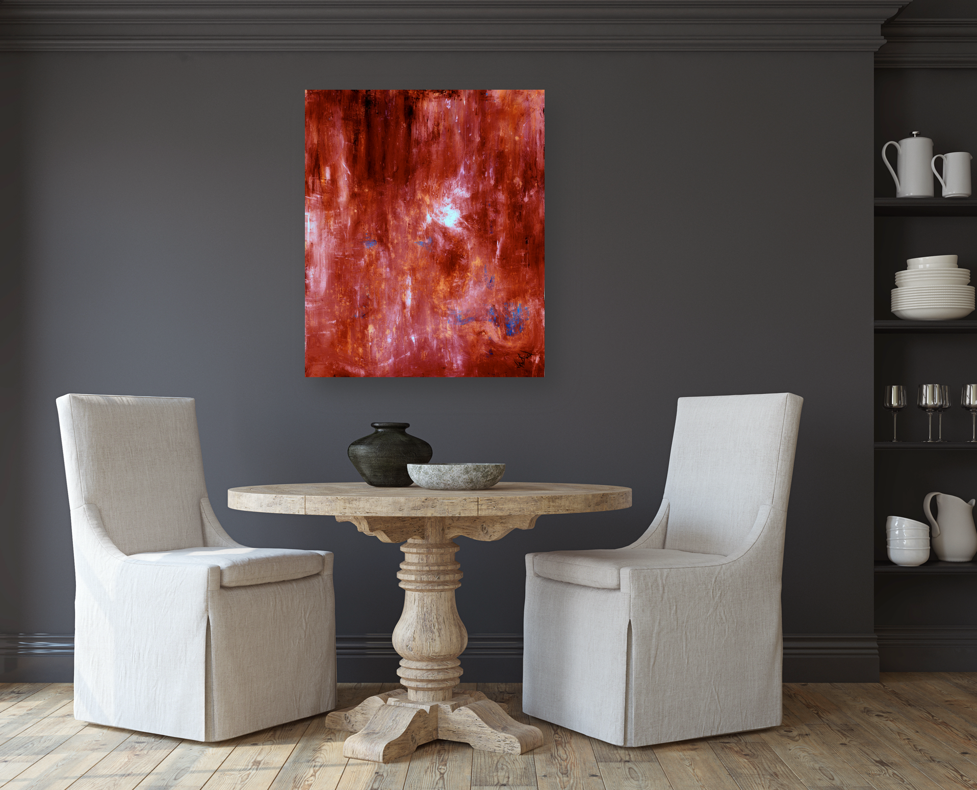 Red Carnation Artist Enhanced Canvas Print by John Beard Collection - product image 3 for Resin Society