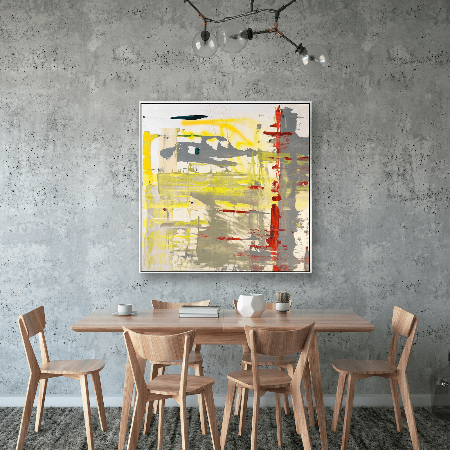 Red Yellow Gray Abstract Artist Enhanced Canvas Print by John Beard Collection - product image 4 for Resin Society