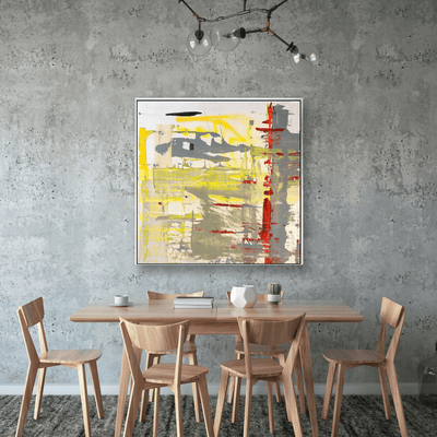 Red Yellow Gray Abstract Artist Enhanced Canvas Print by John Beard Collection - product image 4 for Resin Society