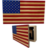 American Flag Decorative & Secure Wall-Mounted Gun Cabinet (Red & Blue) by Bellewood Designs - main product image for Resin Society