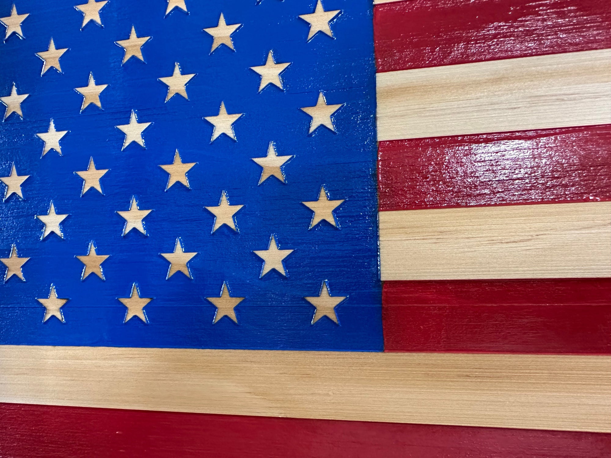 American Flag Decorative & Secure Wall-Mounted Gun Cabinet (Red & Blue) by Bellewood Designs - product image 9 for Resin Society