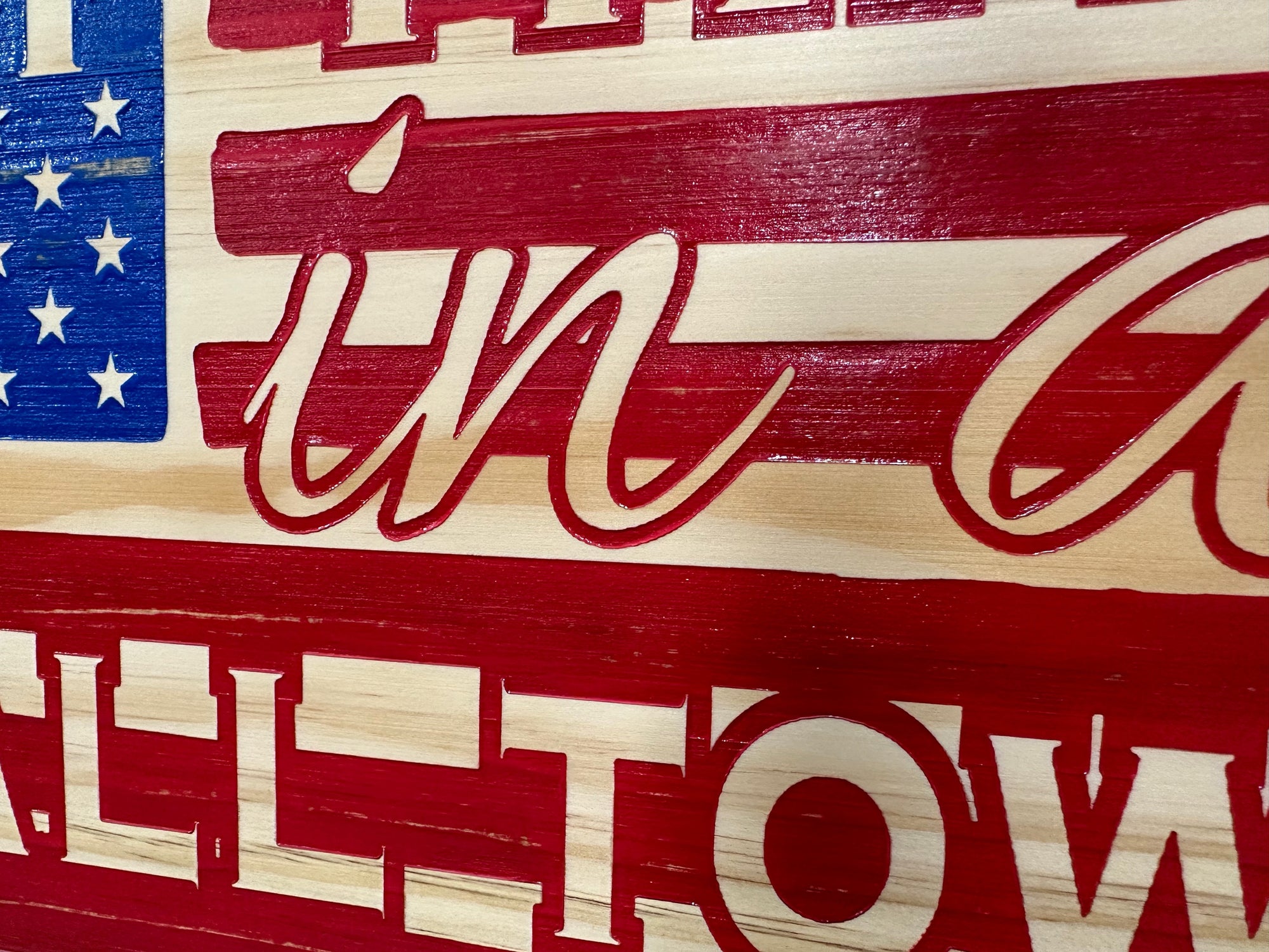 American Flag Try That In A Small Town Decorative and Secure Gun Cabinet by Bellewood Designs - product image 9 for Resin Society