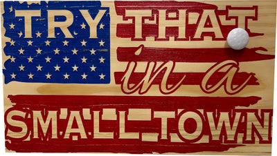 American Flag Try That In A Small Town Decorative and Secure Gun Cabinet by Bellewood Designs - product image 3 for Resin Society