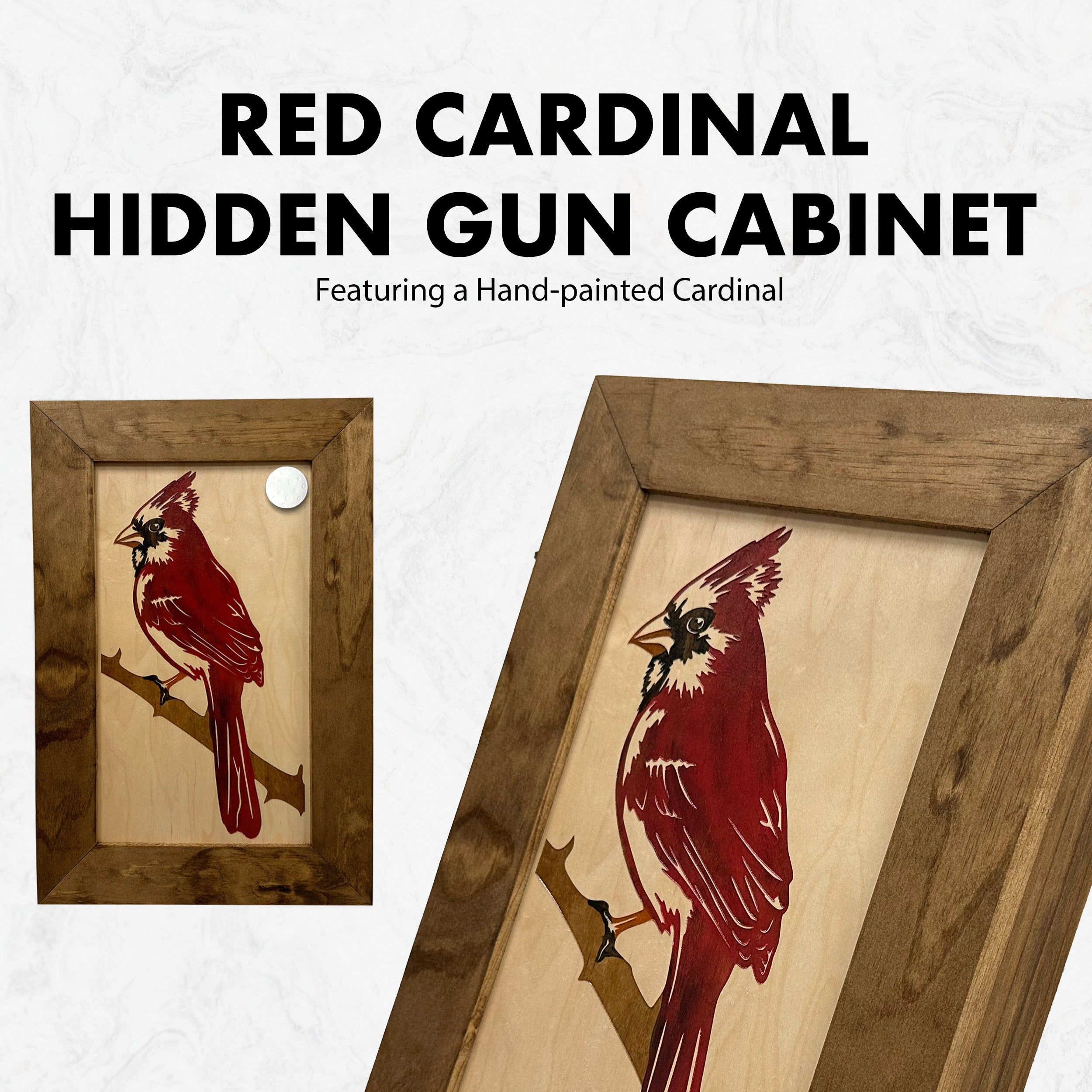 Red Cardinal Bird Gun Concealment Furniture by Bellewood Designs - product image 7 for Resin Society