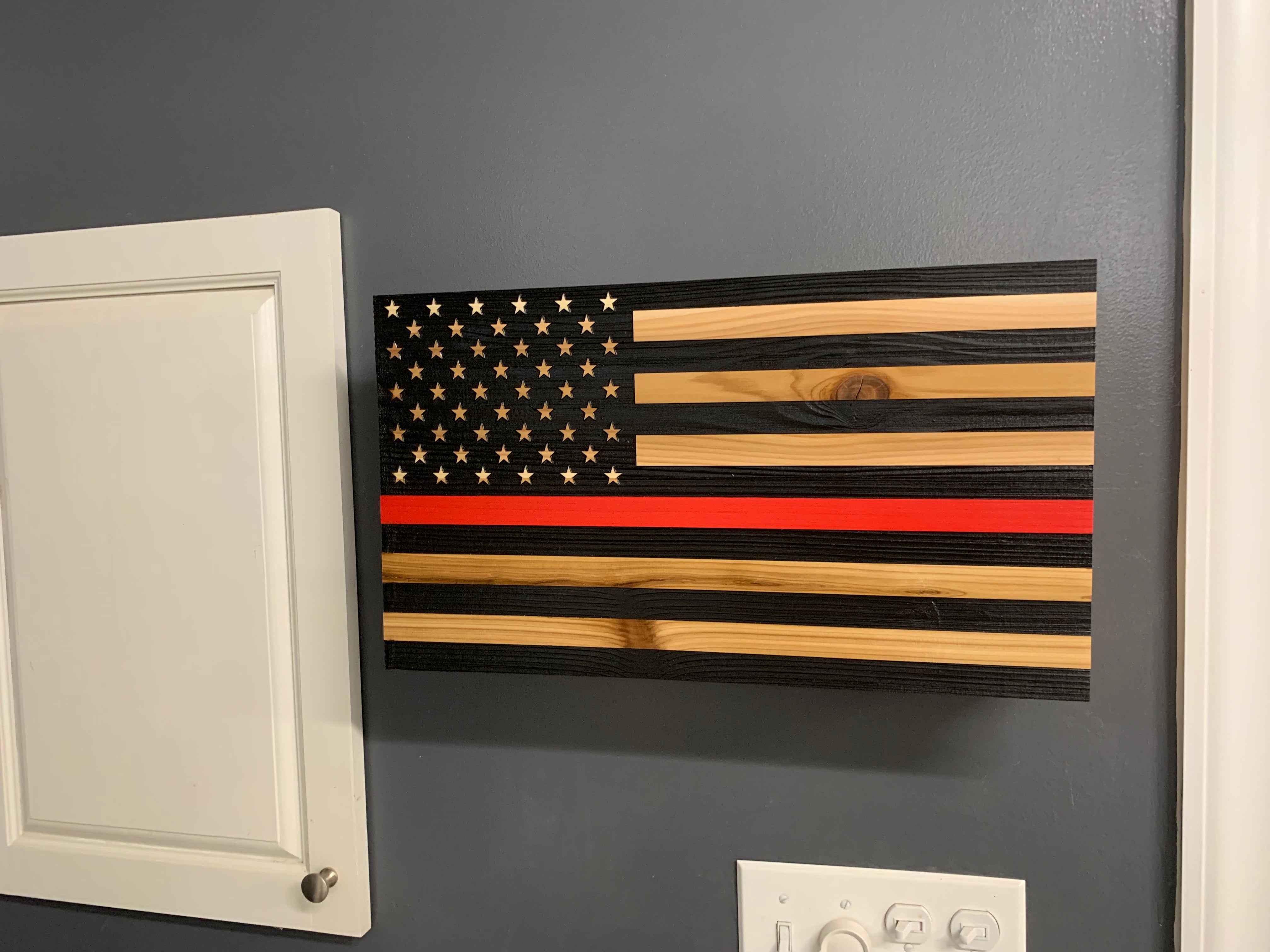 Red Line American Flag Hidden Gun Storage by Bellewood Designs - product image 7 for Resin Society