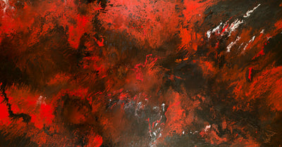 Red and Black Abstract Artist Enhanced Canvas Print by John Beard Collection - main product image for Resin Society